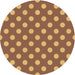 Square Patterned Mahogany Brown Rug, pat2746org