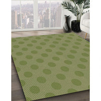 Patterned Yellow Green Rug, pat2747grn