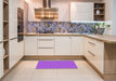 Patterned Fuchsia Magenta Purple Rug in a Kitchen, pat2747pur