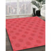 Patterned Red Rug in Family Room, pat2747rd