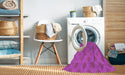 Machine Washable Transitional Fuchsia Magenta Purple Rug in a Washing Machine, wshpat2747
