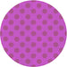 Square Machine Washable Transitional Fuchsia Magenta Purple Rug, wshpat2747
