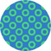 Square Patterned Neon Blue Rug, pat2748lblu