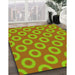 Patterned Pistachio Green Rug in Family Room, pat2748yw