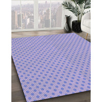 Patterned Medium Slate Blue Rug, pat2749blu