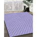 Patterned Medium Slate Blue Rug in Family Room, pat2749blu
