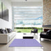 Square Patterned Medium Slate Blue Rug in a Living Room, pat2749blu