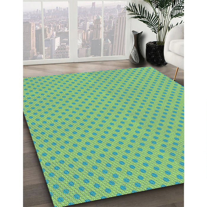 Machine Washable Transitional Medium Sea Green Rug in a Family Room, wshpat2749lblu