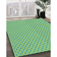 Patterned Medium Sea Green Rug, pat2749lblu