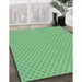 Patterned Medium Sea Green Rug in Family Room, pat2749lblu