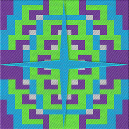 Square Patterned Slate Blue Modern Rug, pat274