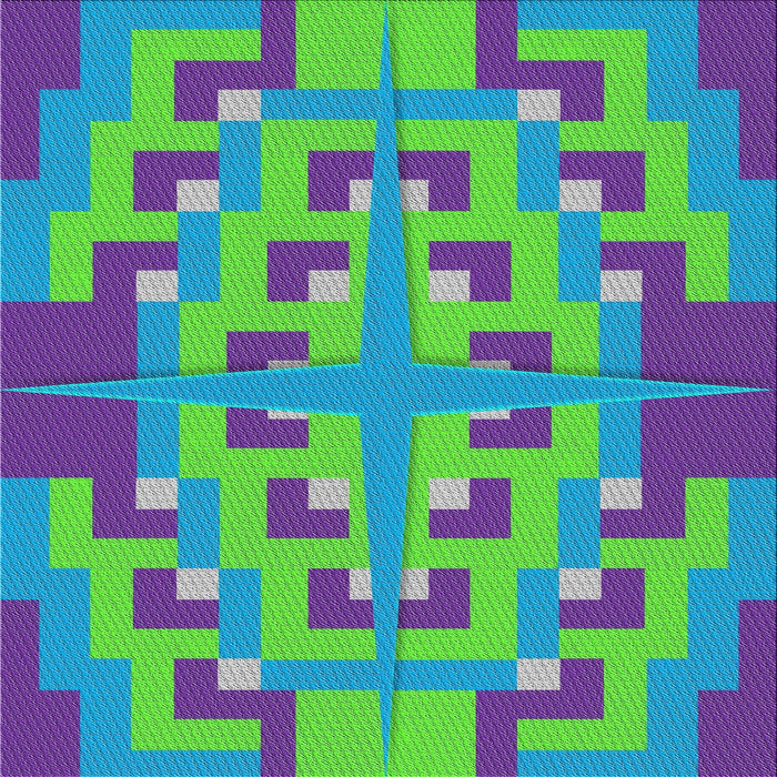 Square Patterned Slate Blue Modern Rug, pat274