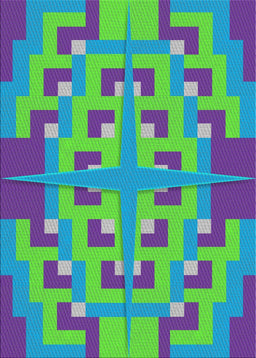 Patterned Slate Blue Modern Rug, pat274