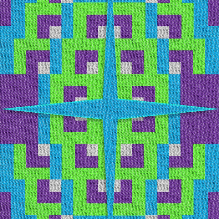 Patterned Slate Blue Modern Rug, pat274