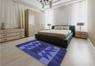 Patterned Denim Dark Blue Rug in a Bedroom, pat275blu