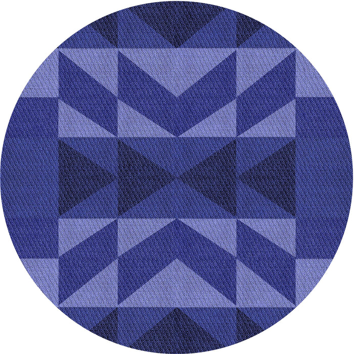 Square Patterned Denim Dark Blue Rug, pat275blu