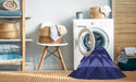 Machine Washable Transitional Denim Dark Blue Rug in a Washing Machine, wshpat275blu