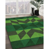 Patterned Dark Forest Green Rug, pat275grn