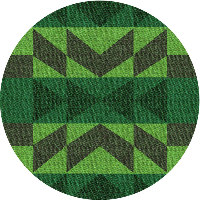 Square Patterned Dark Forest Green Rug, pat275grn