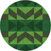 Square Patterned Dark Forest Green Rug, pat275grn