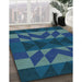 Machine Washable Transitional Blue Ivy Blue Rug in a Family Room, wshpat275lblu