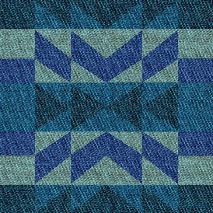 Round Patterned Blue Ivy Blue Rug, pat275lblu