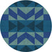 Square Patterned Blue Ivy Blue Rug, pat275lblu