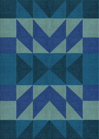 Machine Washable Transitional Blue Ivy Blue Rug, wshpat275lblu