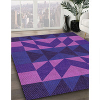 Patterned Purple Plum Purple Rug, pat275pur