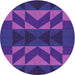 Square Patterned Purple Plum Purple Rug, pat275pur