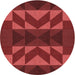 Square Patterned Cranberry Red Rug, pat275rd