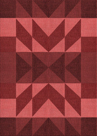 Machine Washable Transitional Cranberry Red Rug, wshpat275rd