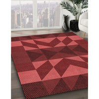 Patterned Cranberry Red Rug, pat275rd