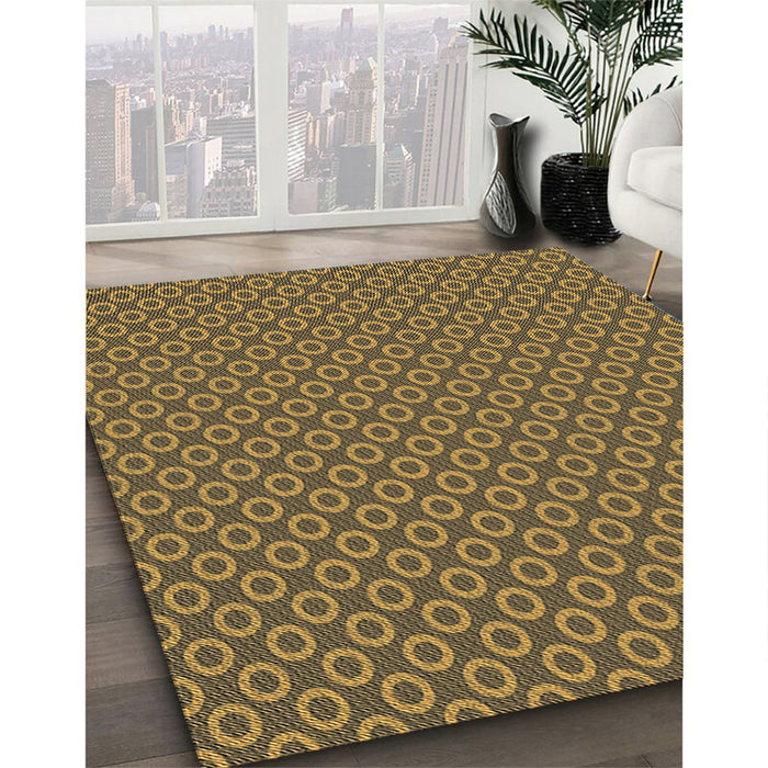Patterned Cinnamon Brown Rug in Family Room, pat2750brn