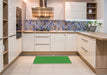Patterned Green Rug in a Kitchen, pat2750grn