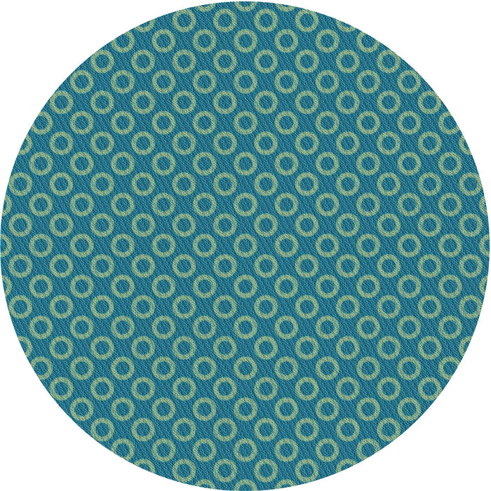 Square Patterned Dark Cyan Green Rug, pat2750lblu