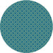Square Patterned Dark Cyan Green Rug, pat2750lblu