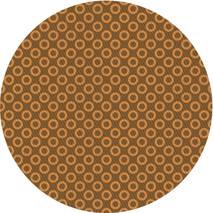 Square Patterned Saddle Brown Rug, pat2750org