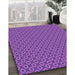 Patterned Blue Violet Purple Rug in Family Room, pat2750pur