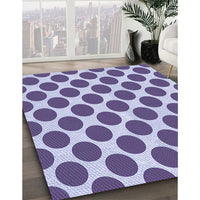 Patterned Bright Grape Purple Rug, pat2751blu