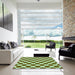 Square Patterned Dark Bronze Brown Rug in a Living Room, pat2751grn