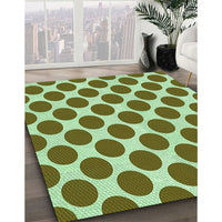 Patterned Dark Bronze Brown Rug, pat2751grn