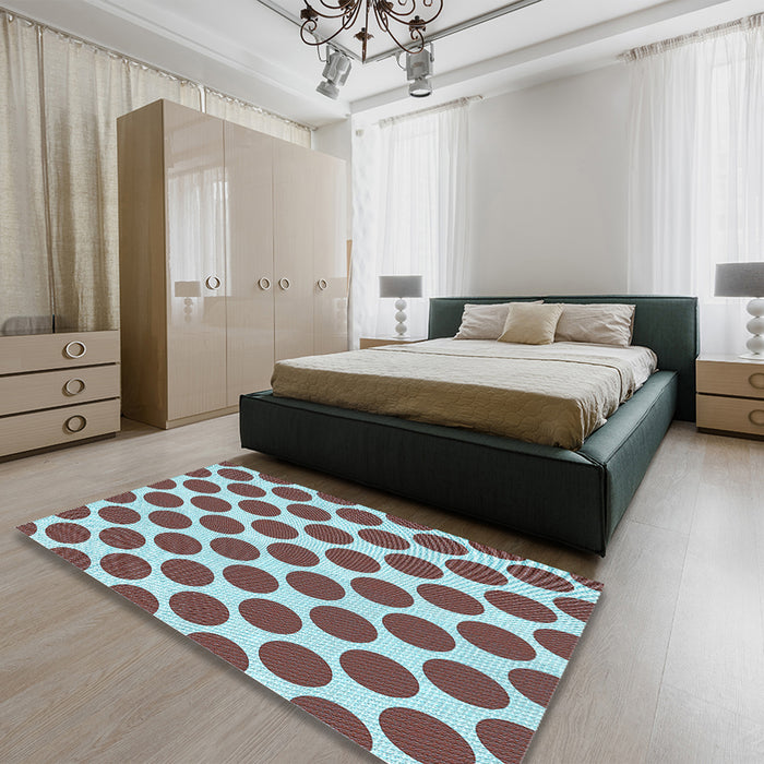Patterned Blue Rug in a Bedroom, pat2751lblu