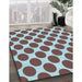 Patterned Blue Rug in Family Room, pat2751lblu