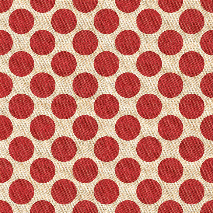 Round Patterned Red Rug, pat2751org