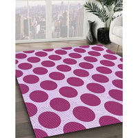 Patterned Deep Pink Rug, pat2751pur