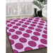 Patterned Deep Pink Rug in Family Room, pat2751pur