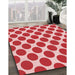 Patterned Pastel Pink Rug in Family Room, pat2751rd