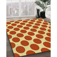 Patterned Chrome Gold Yellow Rug, pat2751yw