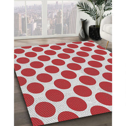 Patterned Red Novelty Rug in Family Room, pat2751